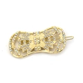 Pasador de pelo vintage geométrico dorado con brillantes diamantes de imitación - Dorado