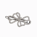 Sparkling crystal butterfly hair clip with dark gunmetal base and clear rhinestones - Gun Black