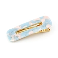 Fermaglio per capelli minimalista con trama in marmo blu e rosa e chiusura in metallo oro - Blu