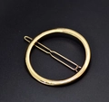 Fermaglio per capelli circolare geometrico minimalista in finitura oro lucido - Rotondo Oro (H23)