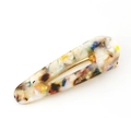 Pince à cheveux minimaliste en acétate avec motif marbré coloré et fermoir doré - Goutte d'eau Patchwork Multicolore / Coloré