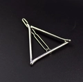 Fermaglio per capelli a triangolo argento minimalista con struttura geometrica in metallo - Triangolo Argento (H25)
