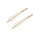 Minimalist gold metal hair clips with geometric teardrop shape and polished finish - Water Drop Style (H191)