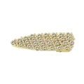 Elegant gold metal hair clip with sparkling rhinestones in a water drop shape design - Zirconia Style