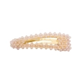 Classic gold-tone BB hair clip with pink crystal beads on a clean white background - Teardrop / Pink