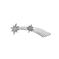 Barrette à cheveux vintage argentée en forme d'étoile avec des strass brillants et courbes - Argenté