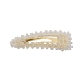 Elegante fermaglio per capelli BB in metallo dorato con perline di cristallo trasparente - A forma di goccia / Bianco