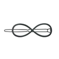 Pince à cheveux minimaliste noire mate avec symbole de l'infini géométrique en alliage - Noir Infini