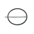Minimalist matte black circular star hair clip with geometric alloy pin for women - Black Round
