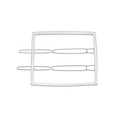Macro shot of silver geometric square hair clip with dual parallel bars design - Square Heart Silver
