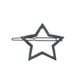Barrette à cheveux étoile noire mate minimaliste avec fermoir géométrique en métal - Noir Étoile à Cinq Branches
