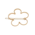 Minimalist light gold hollow flower alloy hair clip with elegant geometric petal design - Flower Gold