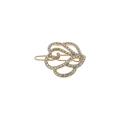 Eleganter hohler Haarclip in Rosenform mit funkelnden Kristallen für schicken Blumen-Look - Gold