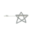Detalle de horquilla de estrella plateada con brillantes diamantes de imitación en blanco - Estrella Plateada (H193)