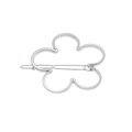Macro shot of a silver alloy hair clip featuring minimalist hollow five-petal flower motifs - Silver Flower