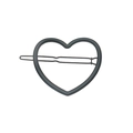 Minimalist matte black heart-shaped hair clip with creative hollow geometric design - Black Heart