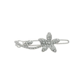 Elegante pinza para el pelo de flor plateada con brillantes cristales para mujer - Plateado
