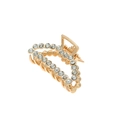 Détail d'une pince à cheveux en forme de cœur doré ornée de strass brillants et élégants - Style Arc Plein Strass (H83)
