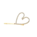 Elegant gold heart hair clip with sparkling rhinestones and minimalist geometric design - Heart (H97) / Gold