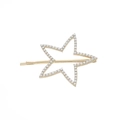Minimalist gold alloy hair clip with a geometric hollow star pattern and sparkling rhinestones - Star (H47) / Gold
