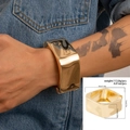 Bracciale rigido dorato irregolare geometrico a molla da uomo in stile moda hip hop - Oro(02388)