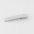 Elegante fermaglio per capelli con tre file di perle finte bianche su base in metallo - Fermaglio a Becco d'Anatra a Tre File di Perle Argento