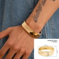 Bracciale rigido dorato lucido da uomo con design minimalista e apertura a molla - Oro(02395)