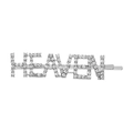 Detail of HEAVEN lettering on silver alloy hair clip with sparkling rhinestones - HEAVEN Style / Silver