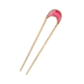 Elegante U-vormige haarspeld in goudlegering met een roze emaille accent in maanvorm - Gebogen Roze
