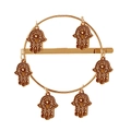 Pinza circular para el pelo con mano de Fátima dorada y colgantes de estilo bohemio - Oro Antiguo