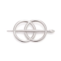 Minimalistische silberne Haarspange mit geometrischen Kreisen und einem Schlangendesign - Silber
