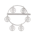 Silberne Hamsa Hand Haarspange mit Legierungsring und hohlen Metallanhängern - Silber