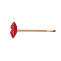 Golden bobby pin featuring a vibrant red lips charm and hamsa eye detail - Red Lips
