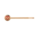 Gold brushed alloy hair pin featuring a vintage red heart motif on white background - Gold
