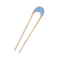Minimalist U-shaped hair pin in gold alloy finish with blue crescent moon decoration - Arc Blue