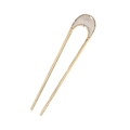 Minimalist golden U-shaped hair pin with white semi-transparent decorative inlay - Arc White