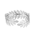 Bracciale da braccio punk gotico in metallo argento lucido con foglie di alloro - Bracciale da braccio a tre foglie argento