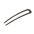 Minimalist U-shaped hair pin in dark brown acetate with a smooth polished finish - Matte Black