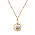 Collier bohème doré avec pendentif rond orné d'une perle en marbre noir et blanc chic - Perles rondes