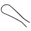 Minimalist U-shaped alloy hair pin for bun styling with glossy black finish metal finish - U-Shaped Plain Black