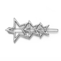 Barrette à cheveux élégante en argent avec trois étoiles évidées au design minimaliste chic - Style Trois Étoiles Argent