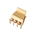 Minimalist small golden alloy hair claw clip with four teeth for elegant hair styling - Color-Preserving Plating / Gold