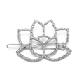 Pince à cheveux lotus en argent avec design ajouré et finition en métal martelé - Style Lotus Martelé Argent