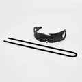 Retro matte black alloy feather hair pin and bun cover set for women styling - Gun Black Small