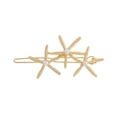 Golden starfish hair clip with elegant white pearls for women maritime ocean style accessory - Gold