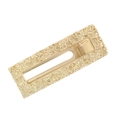 Champagne gold rectangular hair clip with floral embossed texture and hollow-out design - Square Hollow Style