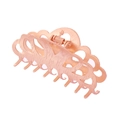 Minimalist geometric alloy hair claw clip in rose gold with matte brushed metal finish - Rose Gold