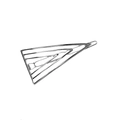 Minimalist triangle geometric hollow metal hair clip in polished silver finish - Silver Triangle Style