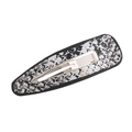 Dettaglio della clip per capelli in pelle PU con trama a serpente nero e argento - Stile Serpente Nero Argento (A Bianco)