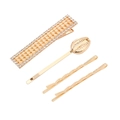 Set de pinzas doradas para el pelo con pedrería y detalles de caracol para mujer - Conjunto Dorado